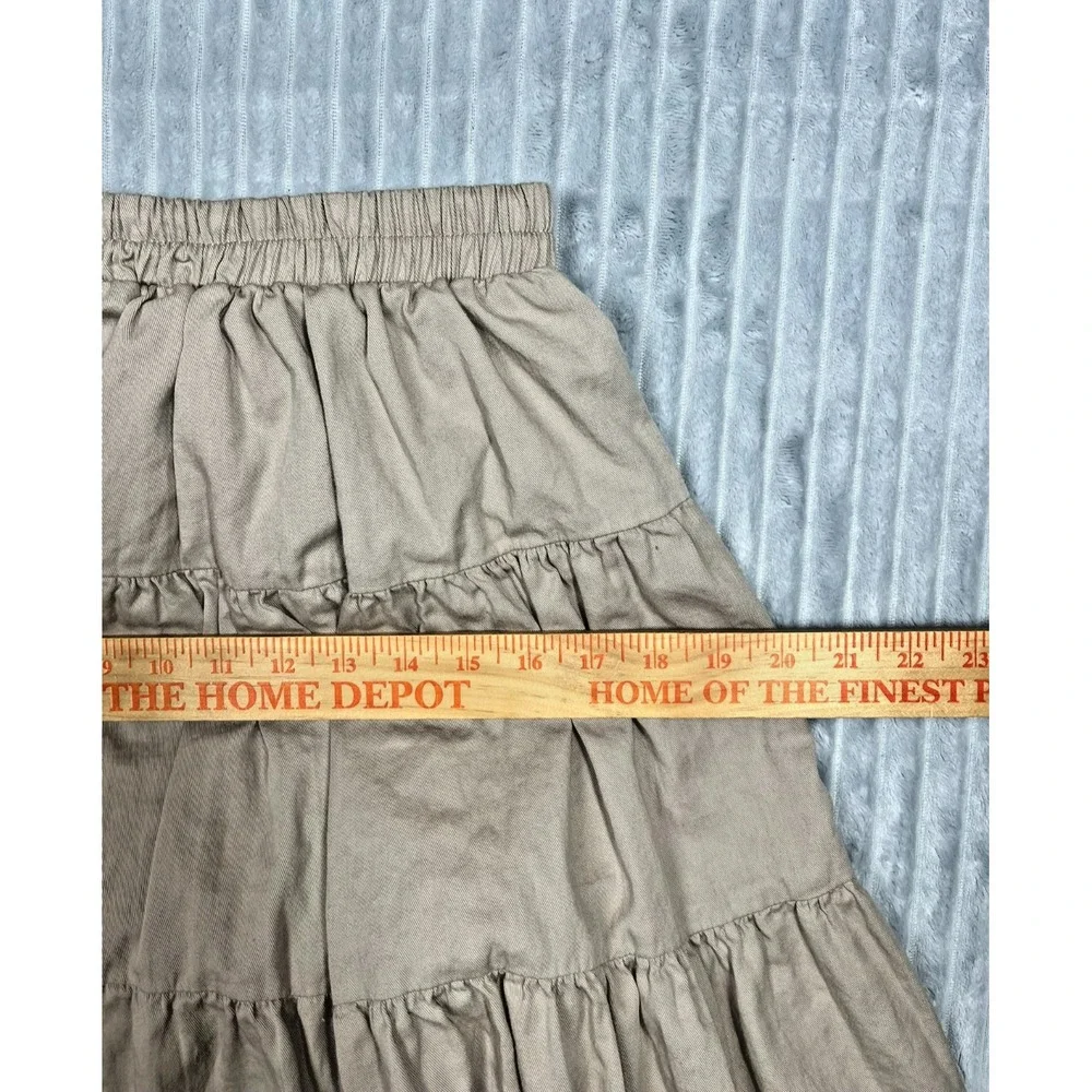 Vintage On The Verge Tiered Skirt Women's S Elastic Waist Beige Western‎ *Flaws